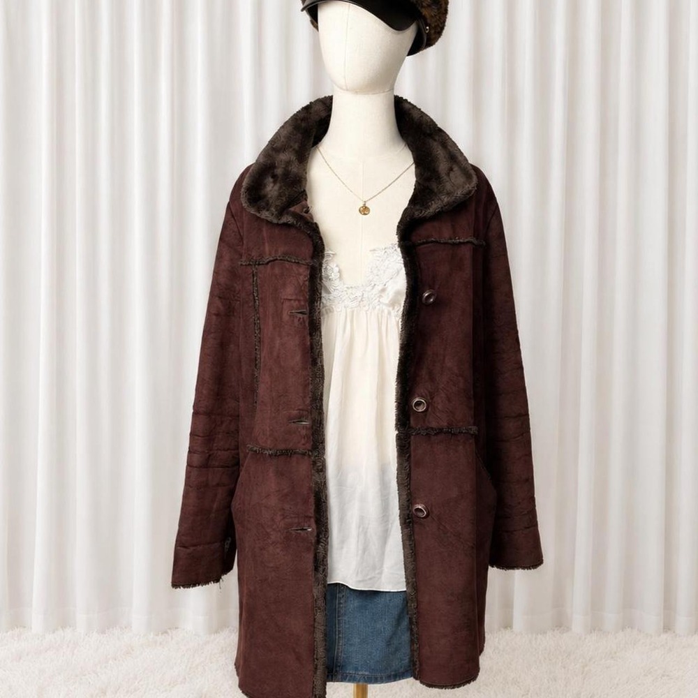 Y2K Brown Penny Lane Faux Shearling Coat